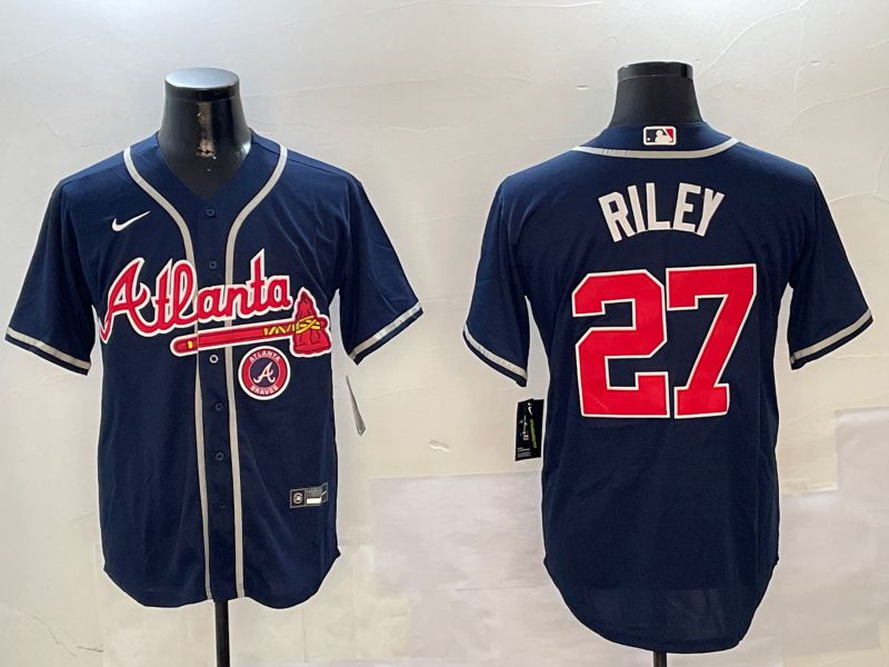 Men Atlanta Braves #27 Riley Blue Game 2024 Nike MLB Jersey style 2->atlanta braves->MLB Jersey